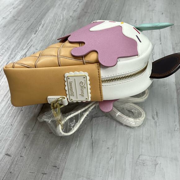 Loungefly X LASR Disney Minnie Ice Cream Convertible Mini Backpack Crossbody Bag - Picture 5 of 14